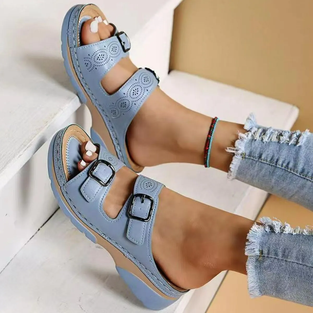 Open Toe Platform Sandals (multiple color options)
