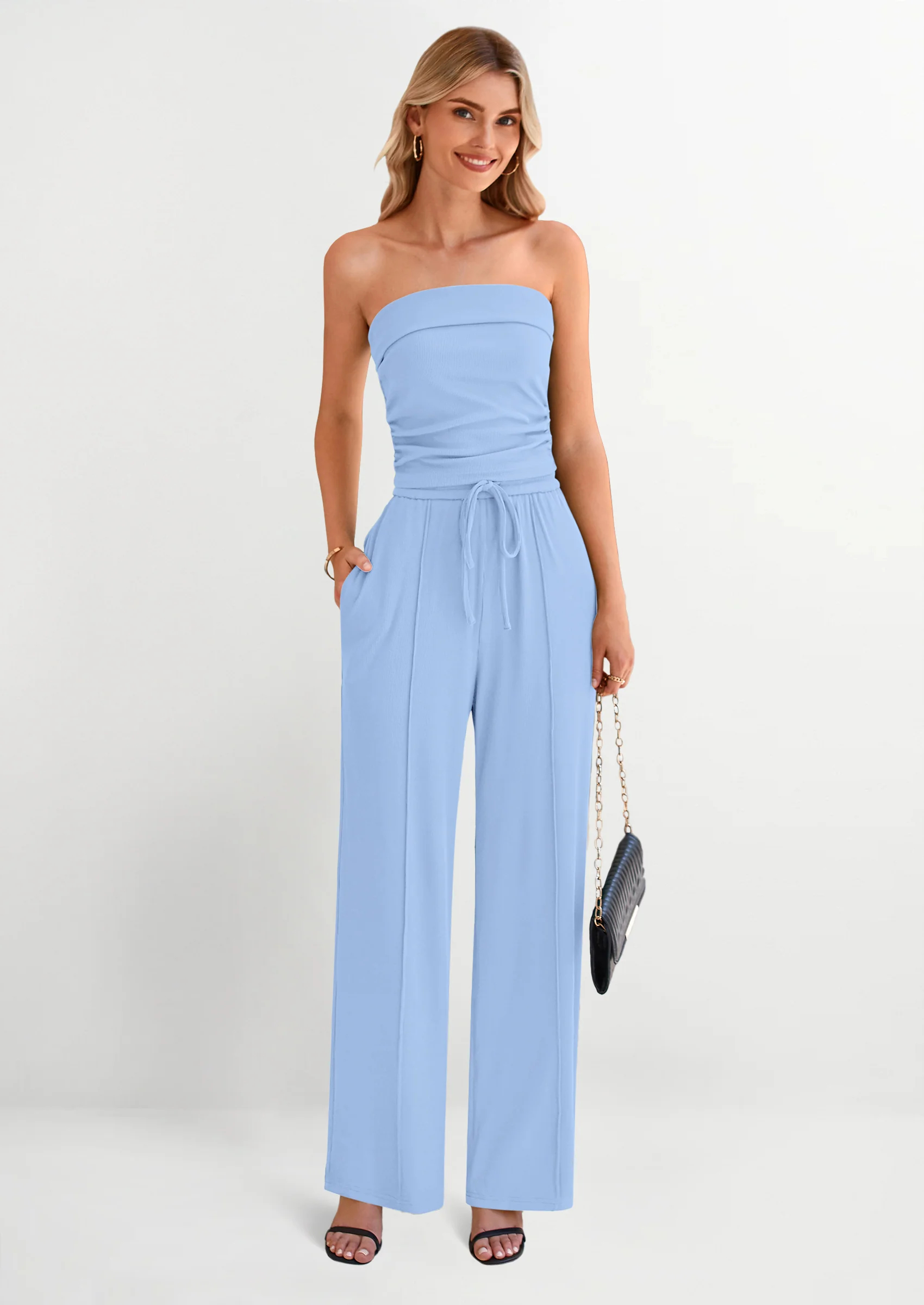 Women's Summer 2 Piece Outfits Sleeveless Crop Top Sweatpants