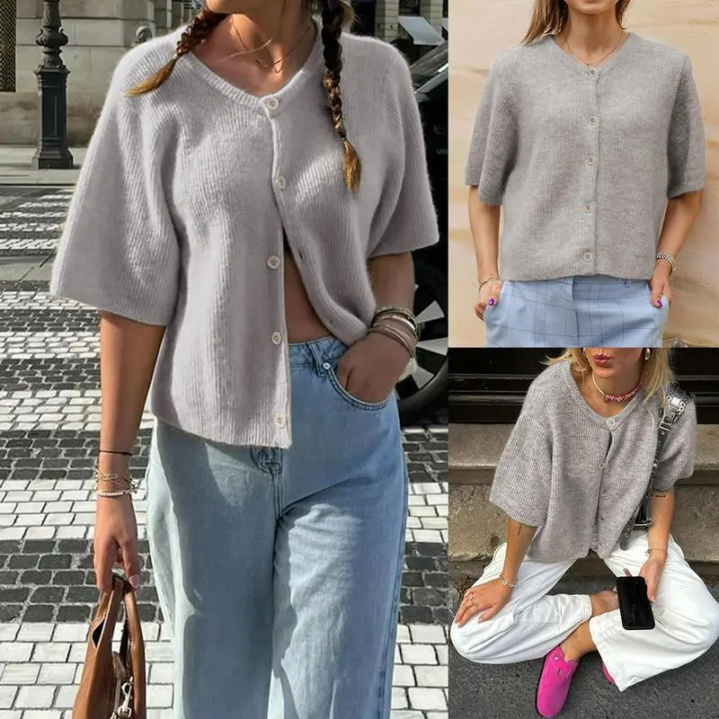 Women's Lightweight Cardigan Short Sleeve