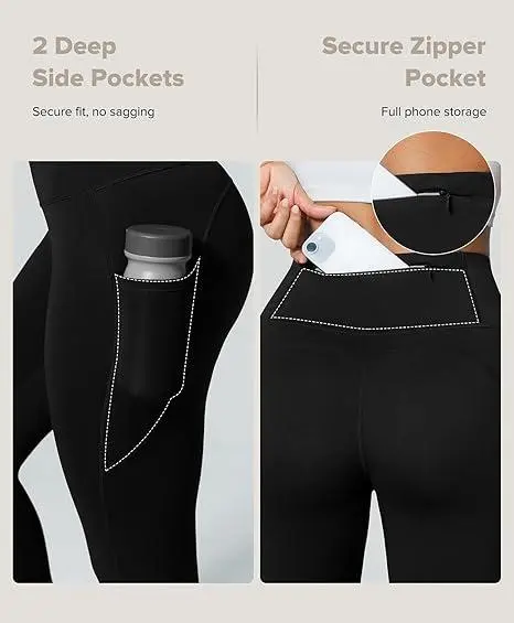 Women's High Waisted Thermal Waterproof Tummy Control Leggings