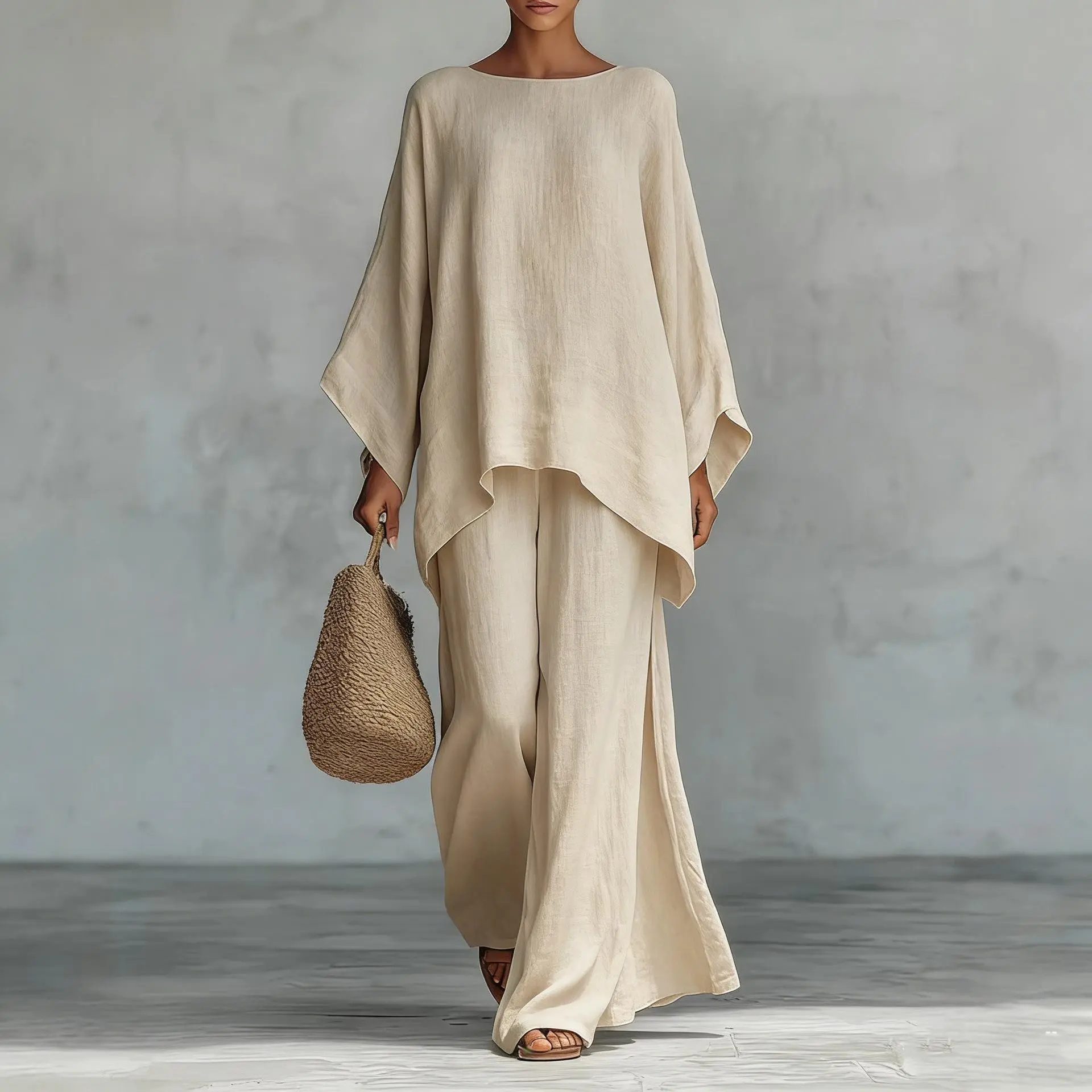 Boho Linen Two-Piece Set – Breezy Vacation Outfit