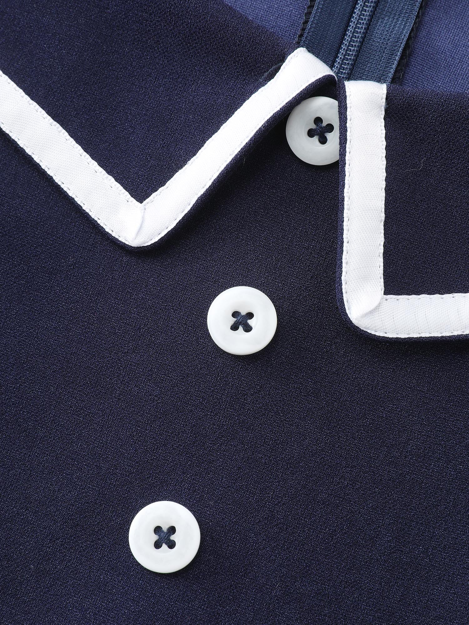 Retro Nautical Detail Color Contrast Mini Dress