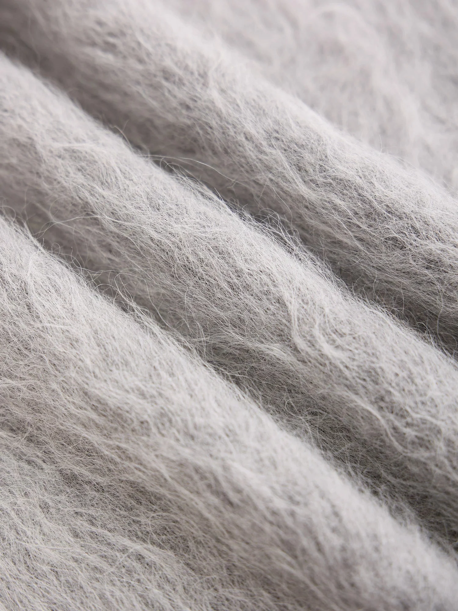 Alpaca V-Neck Sleeveless Plush Knit Vest Dress