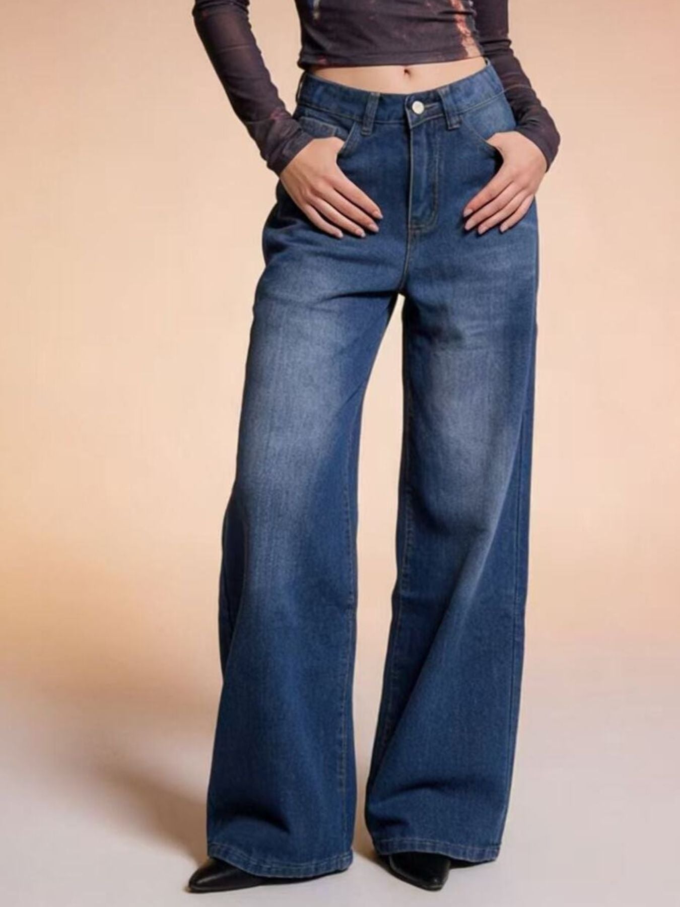 High-Waisted Wide Leg Jeans