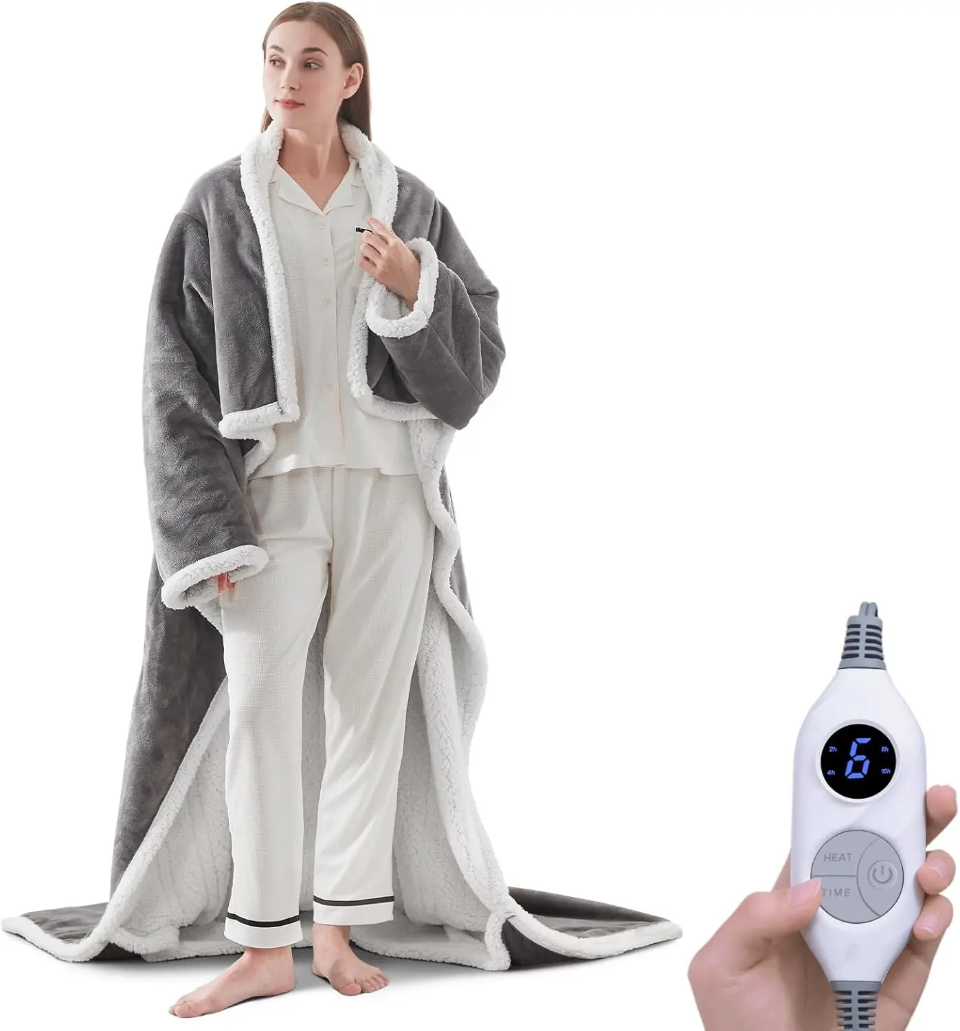 🎁Christmas PROMOTION-Wearable Electric Clothing With Sleeve And Foot Pockets 6 Heating Levels And Long Heating Times1