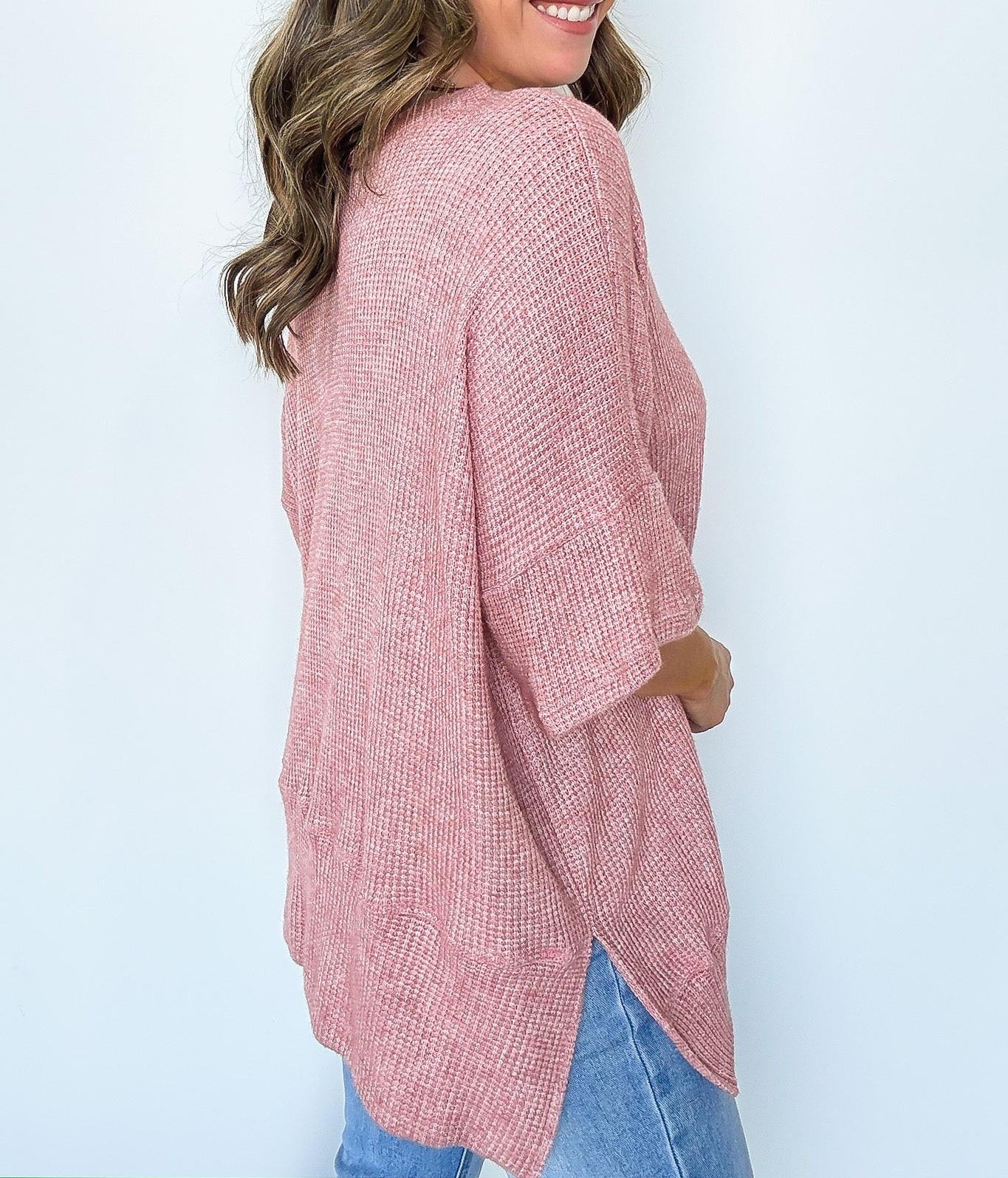 Waffle Knit Oversized Top