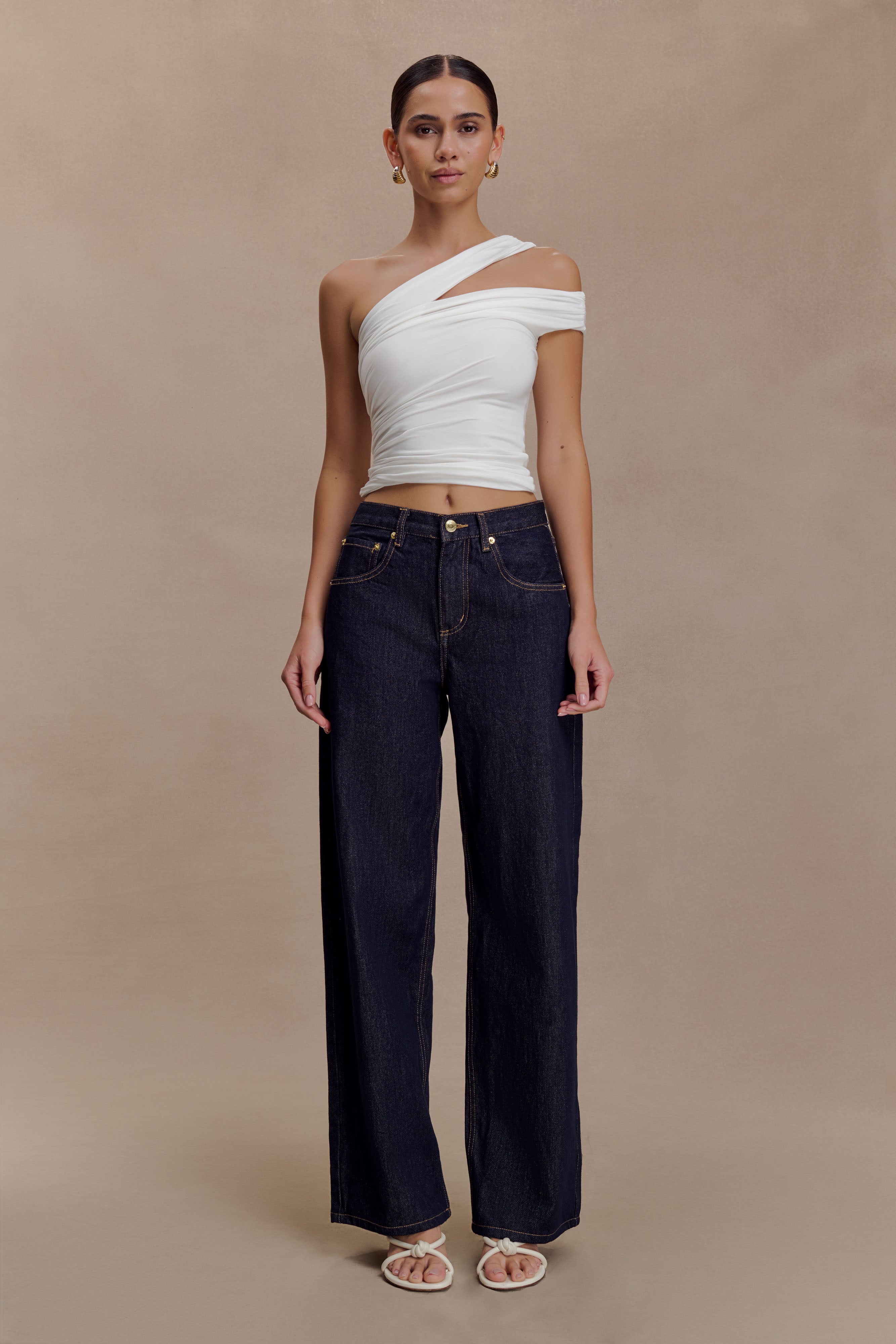 White One Shoulder Modal Top