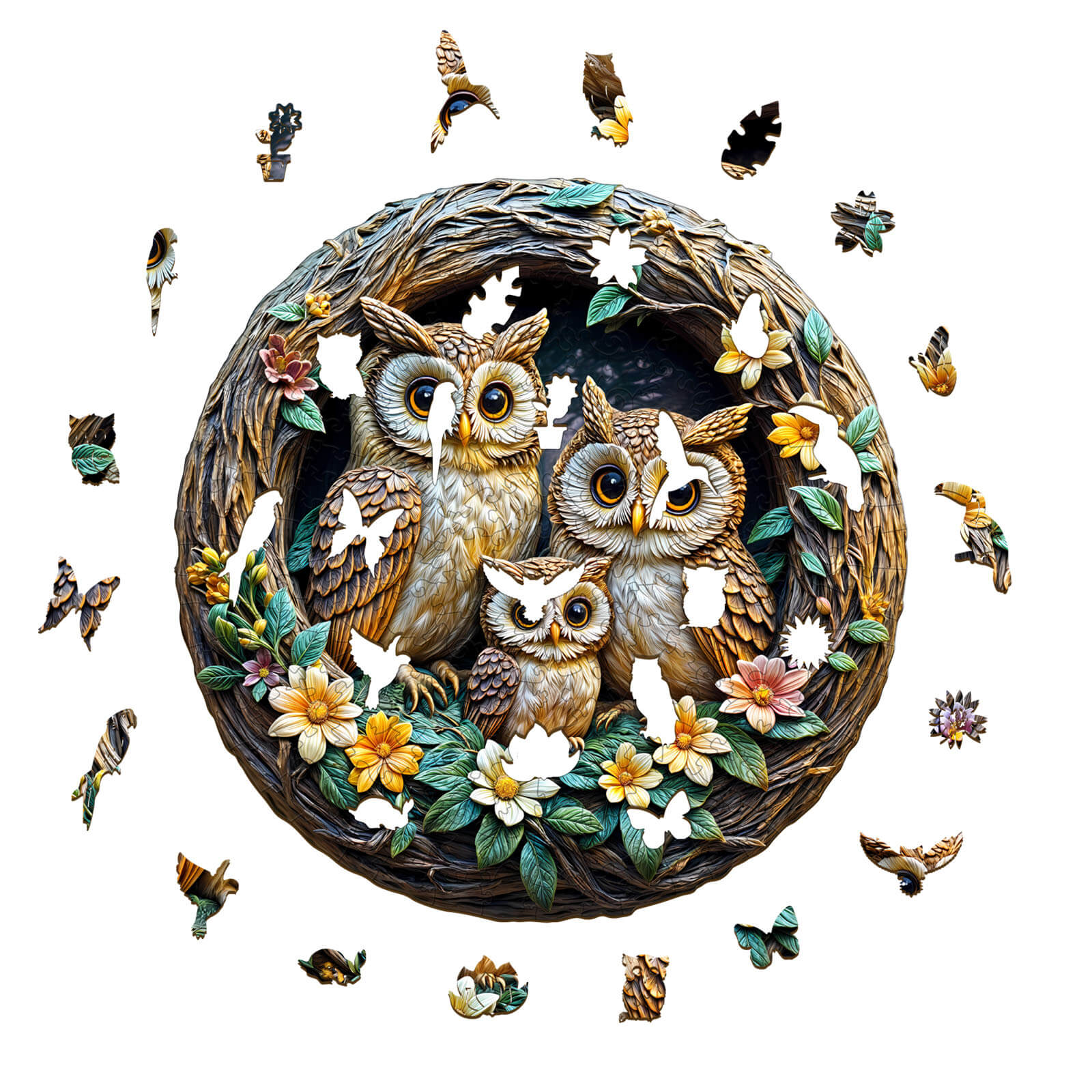 3D warm family Wooden Jigsaw Puzzle