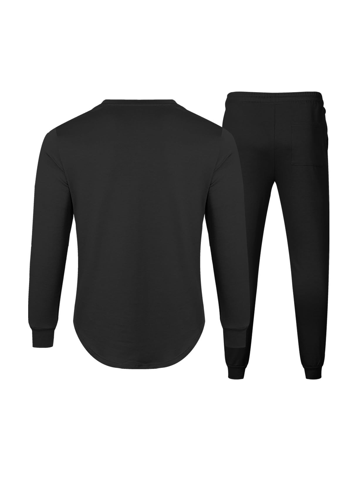 Men's 2 Piece Outfits Solid Color Cotton Pullover Sweatshirt Tracksuit & Joggers Sweatpants Sweatsuit Set