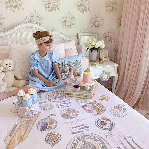 Bon Appetit Organic Cotton Swaddle & Bib with Gift Box Set