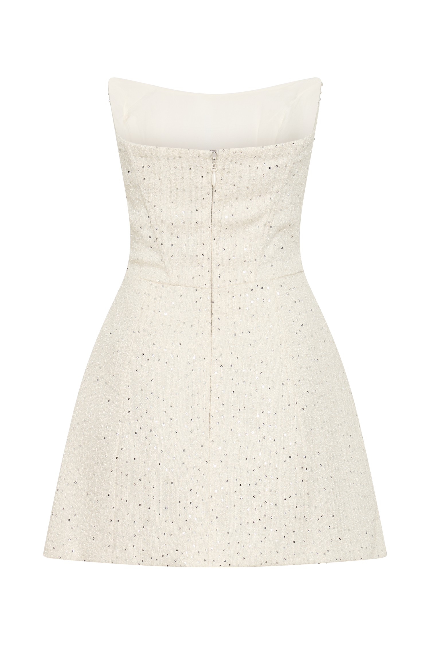 White Tweed Corset Mini Dress