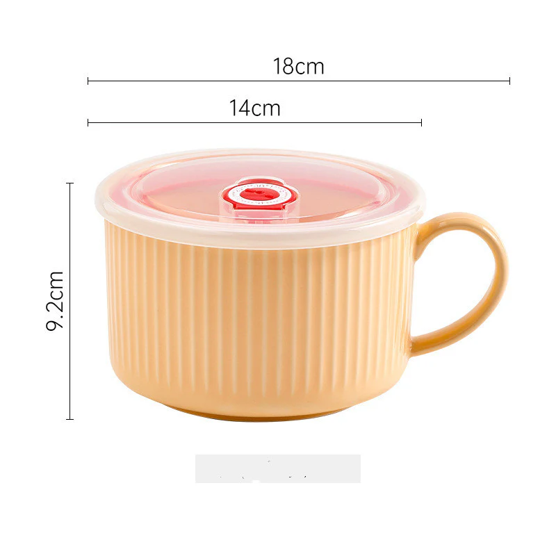 Large Ceramic Large Soup Mug -Airtight Lid