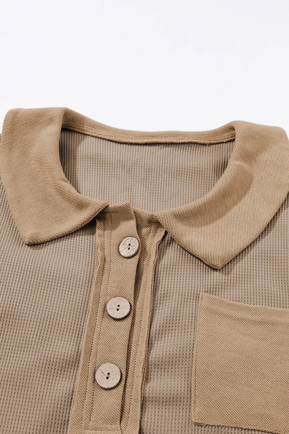 Waffle Knit Button Front Dress