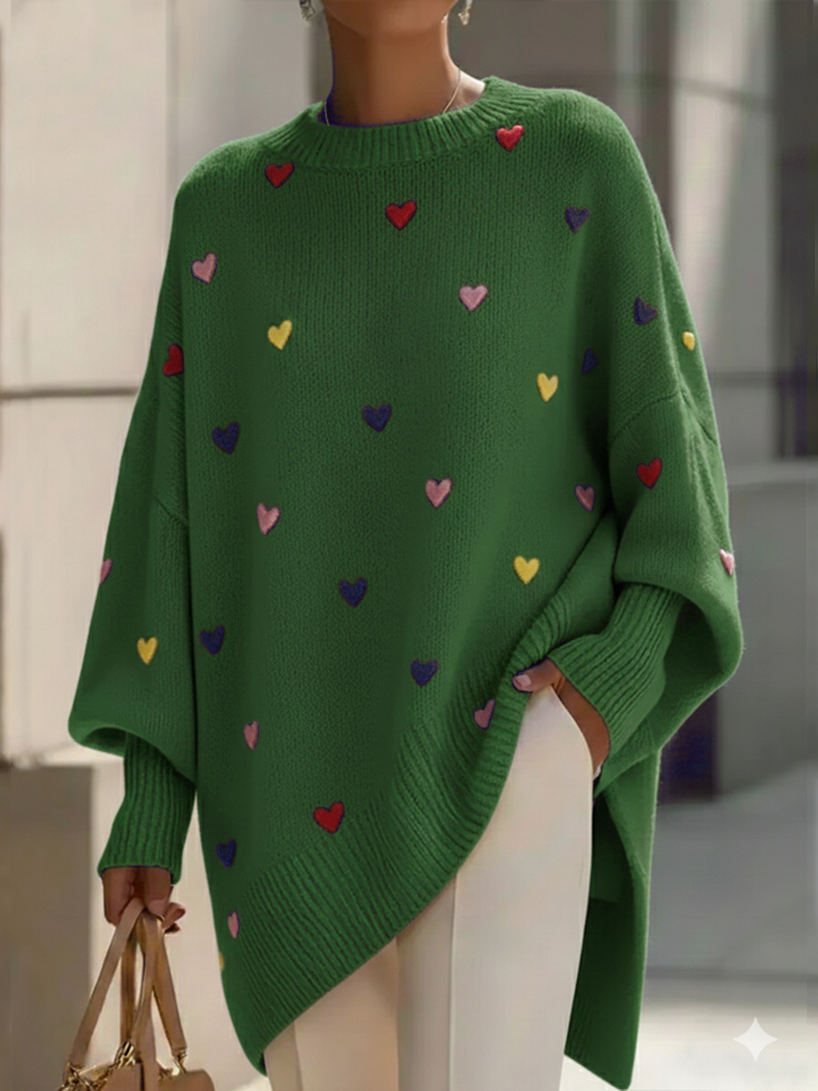 Sweater with a heart pattern