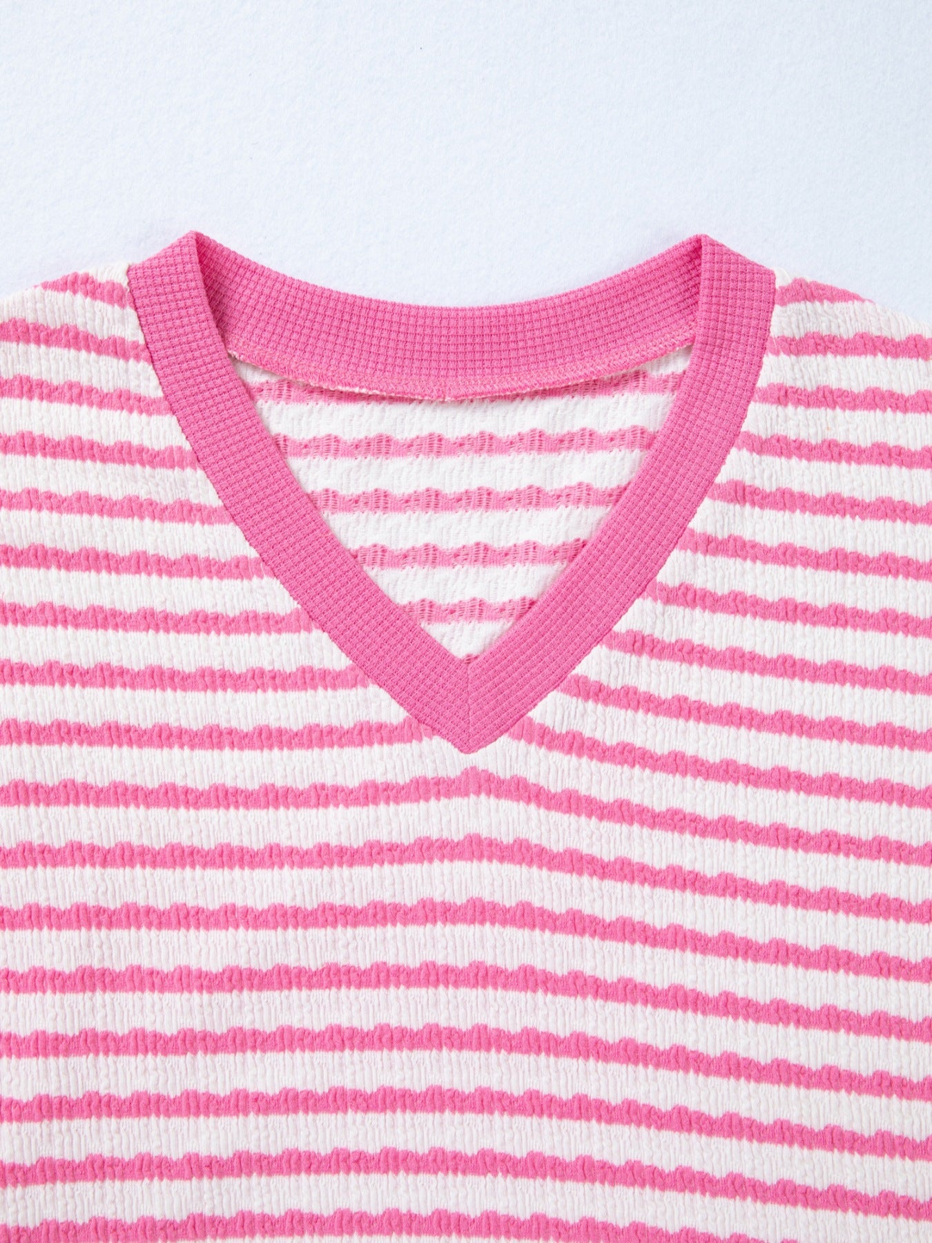 Striped V-Neck Casual T-Shirt