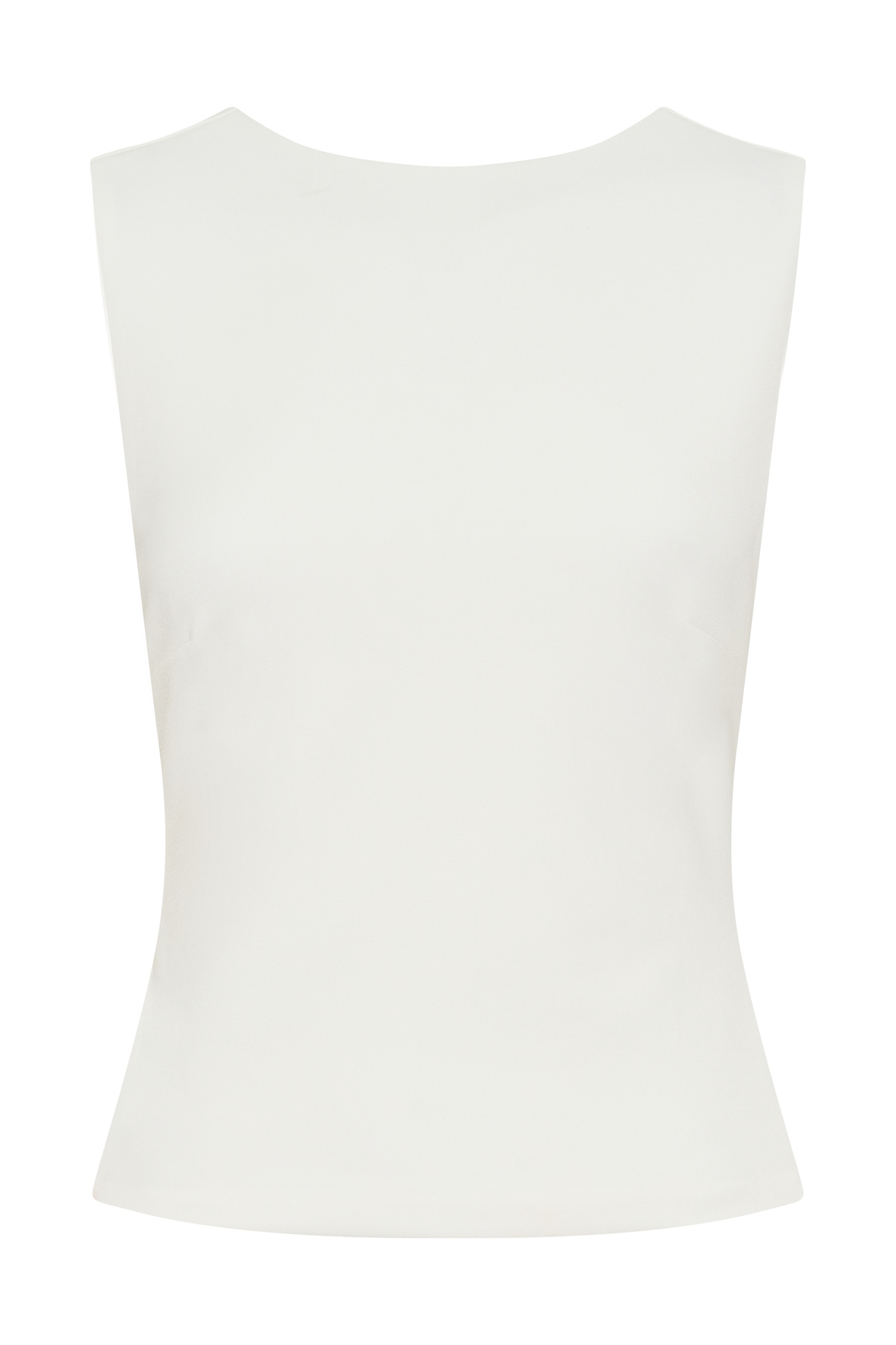 White Open Back Scuba Crepe Top