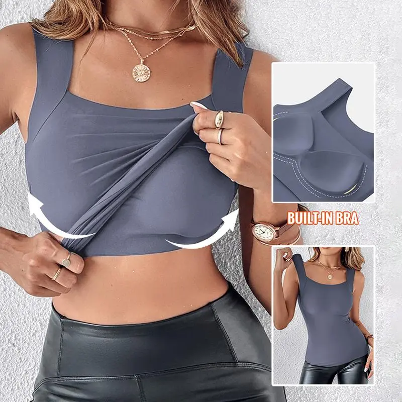 Slim Fit Shapewear Tank with Built-In Bra