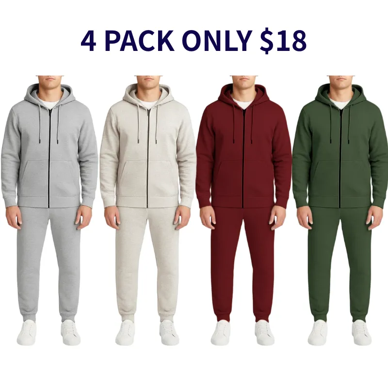 🔥Men’s Multi Pack Fleece Zip Hoodie & Jogger Sets🔥