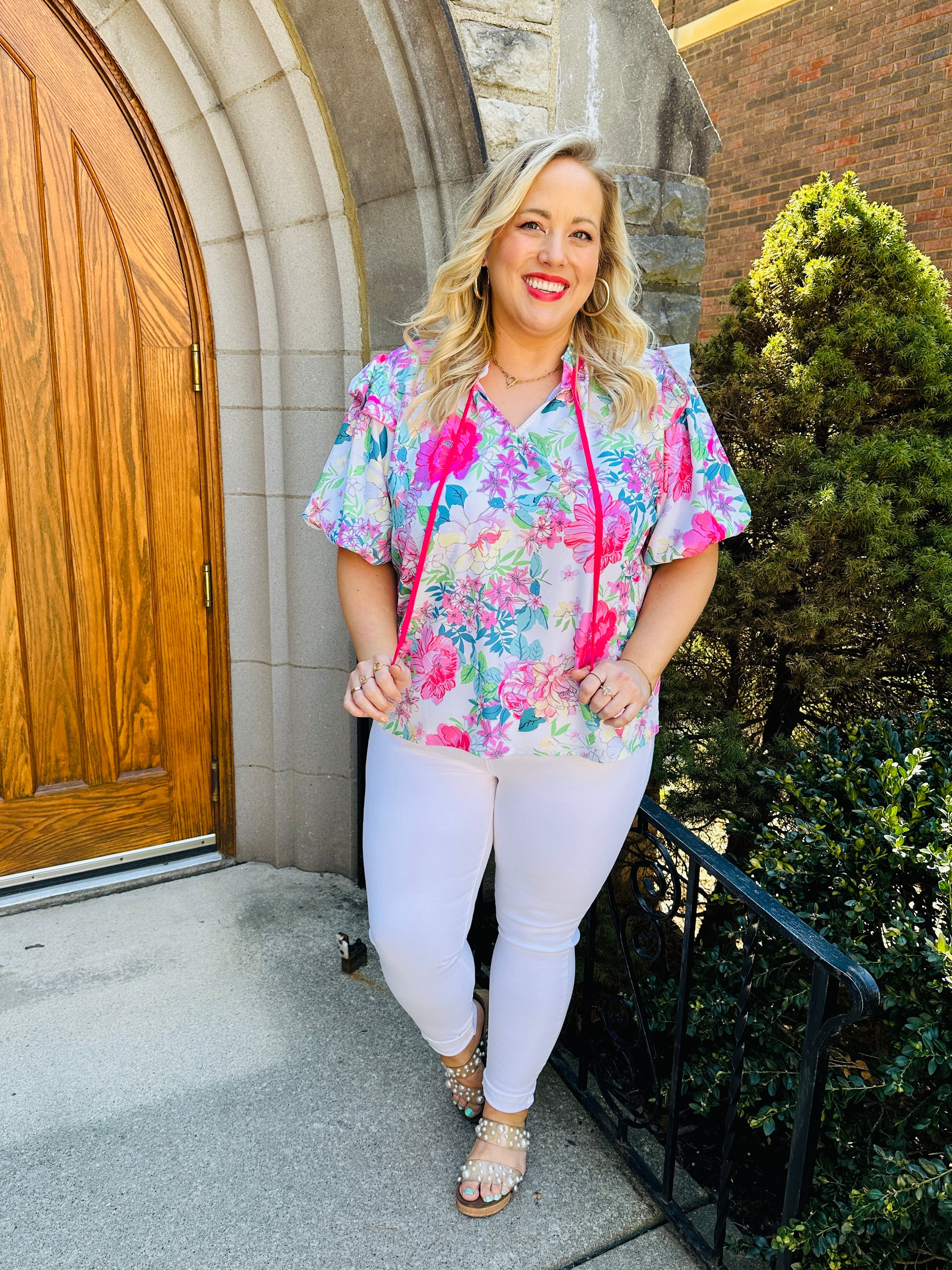 Tied With Blooms Top