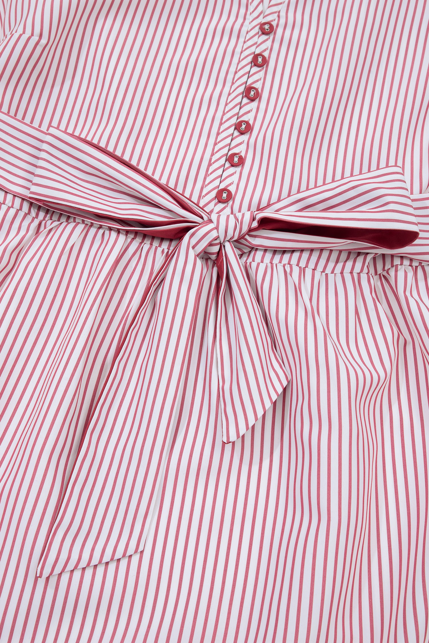 Red Stripe Plus Size Ruffled Hem Pinstriped Midi Dress