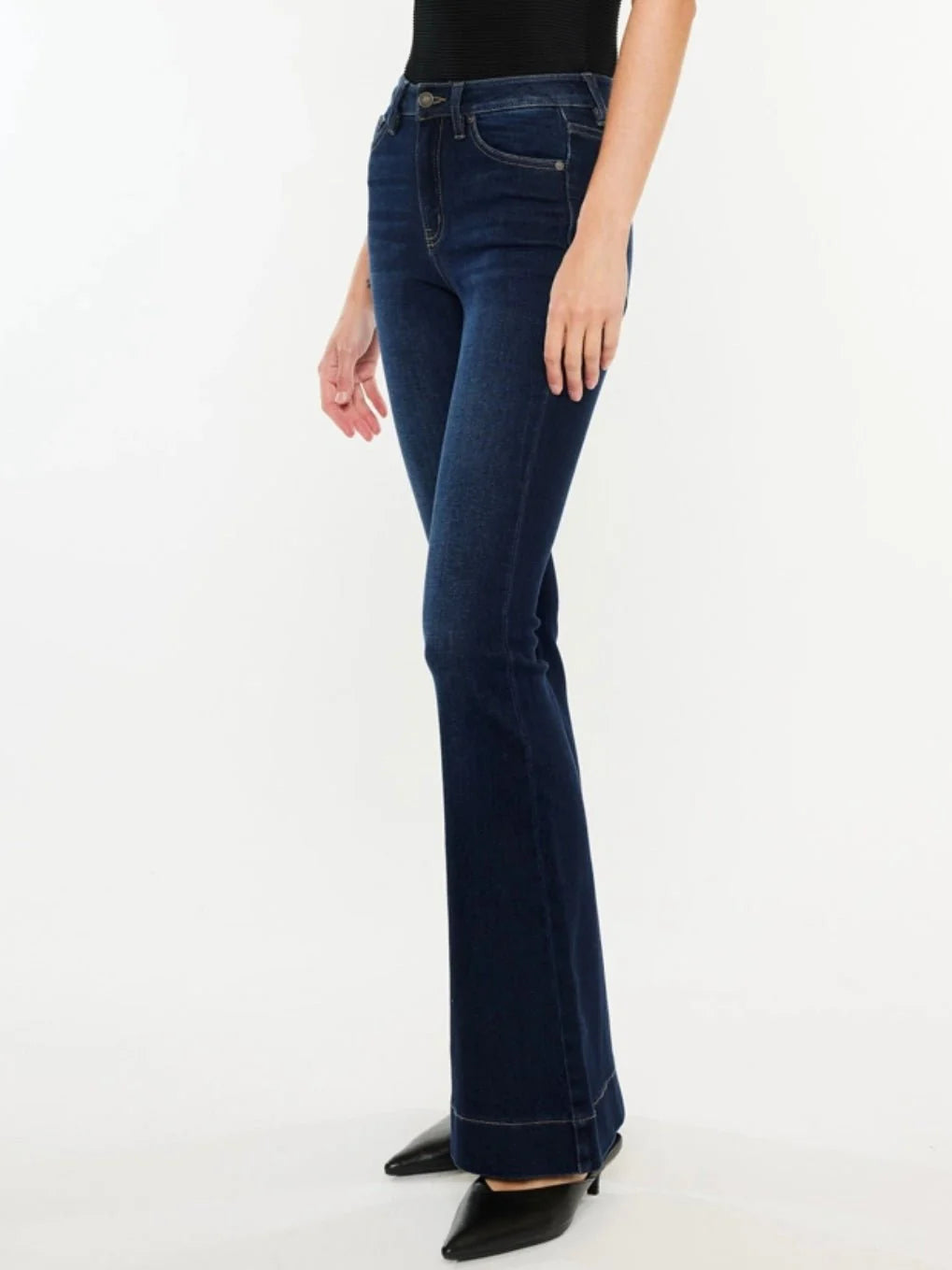 Roxxee Dark High Rise Flare Jeans