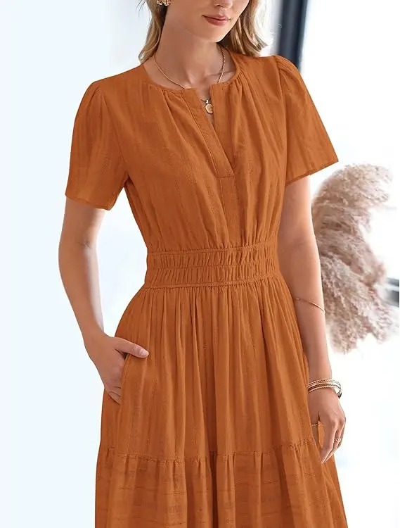 Women’s Lightweight Boho Maxi Dress with Pockets