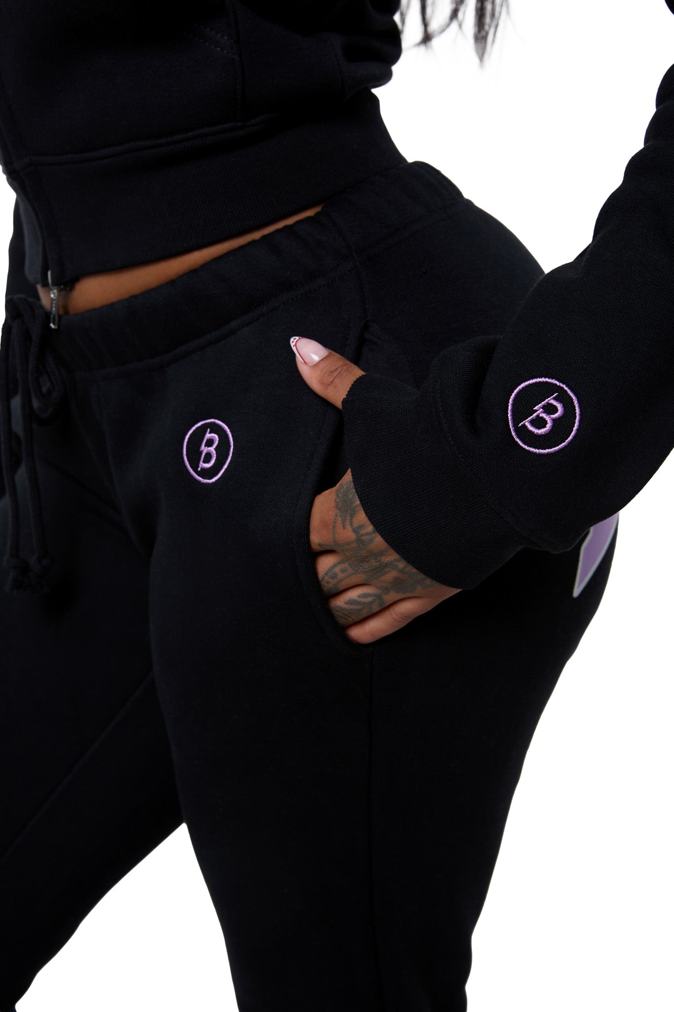 BACKSHOT SWEATPANTS 2.0 (BLACK/PURPLE)