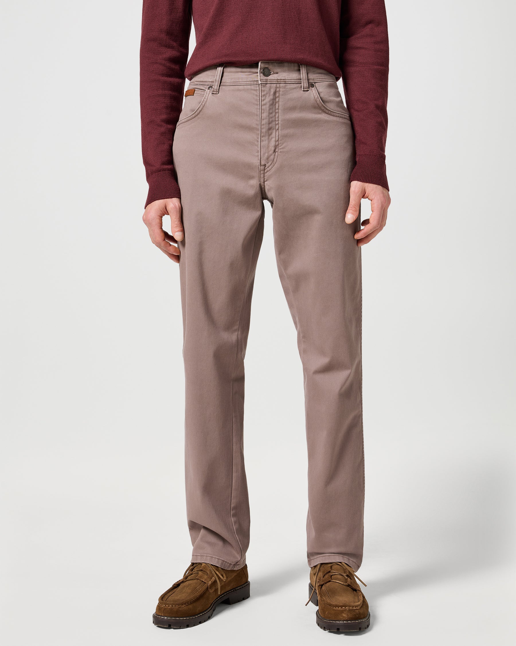 Texas Stretch Authentic Straight Mens Cotton Satin Trousers - Iron