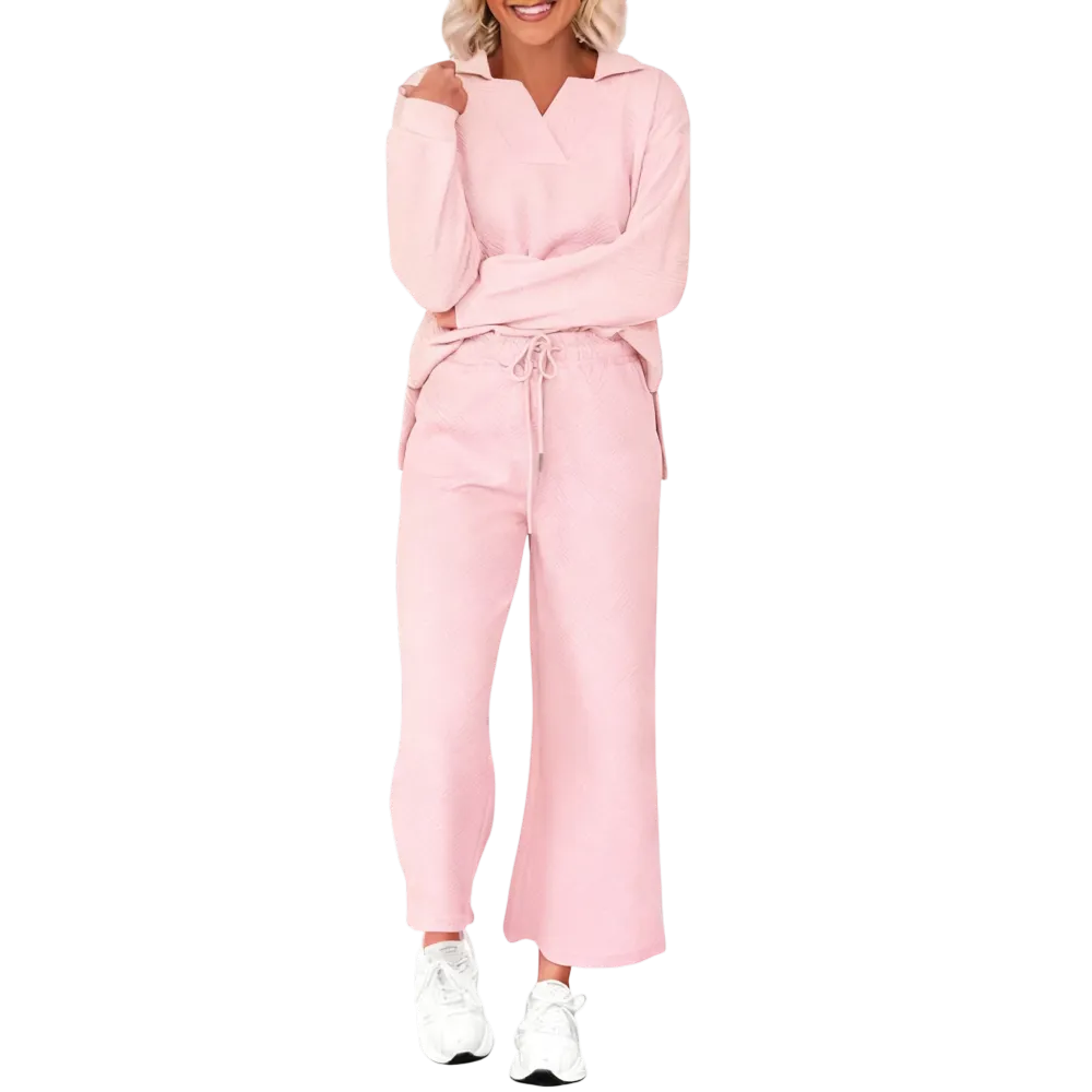 Women's two-piece set with collar