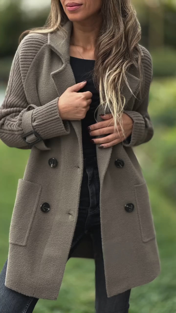 Ladies Collar Splicing Temperament Casual Coat