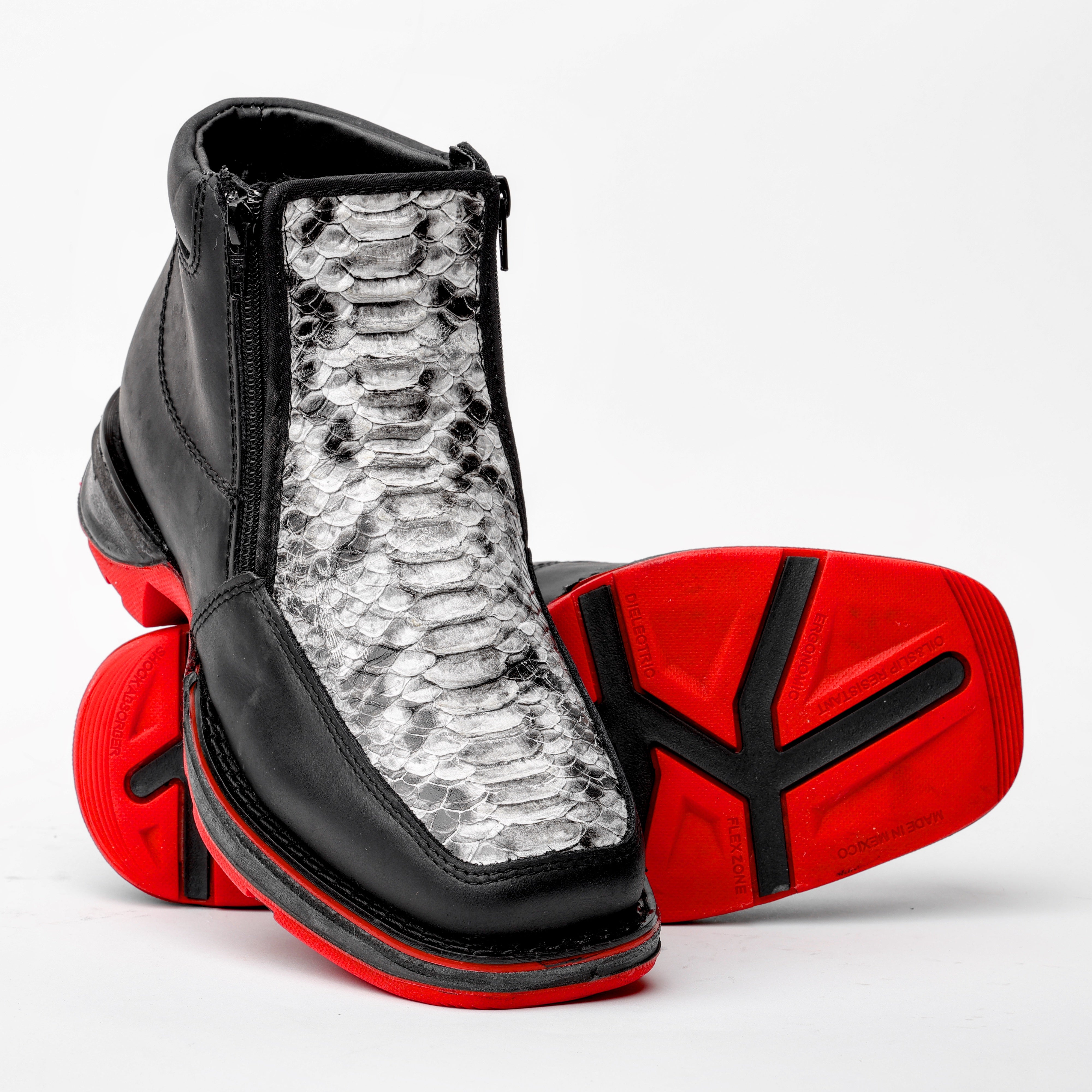 Natural Python Leather Botin With 3D Lightweight Soles - Square Toe